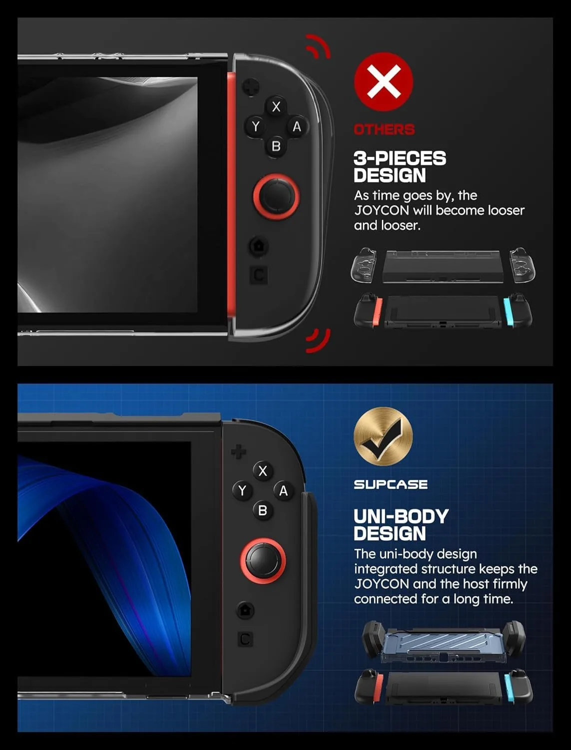 SUPCASE for Nintendo Switch 2 Case 2025, Joy Con Remove Friendly, Blue