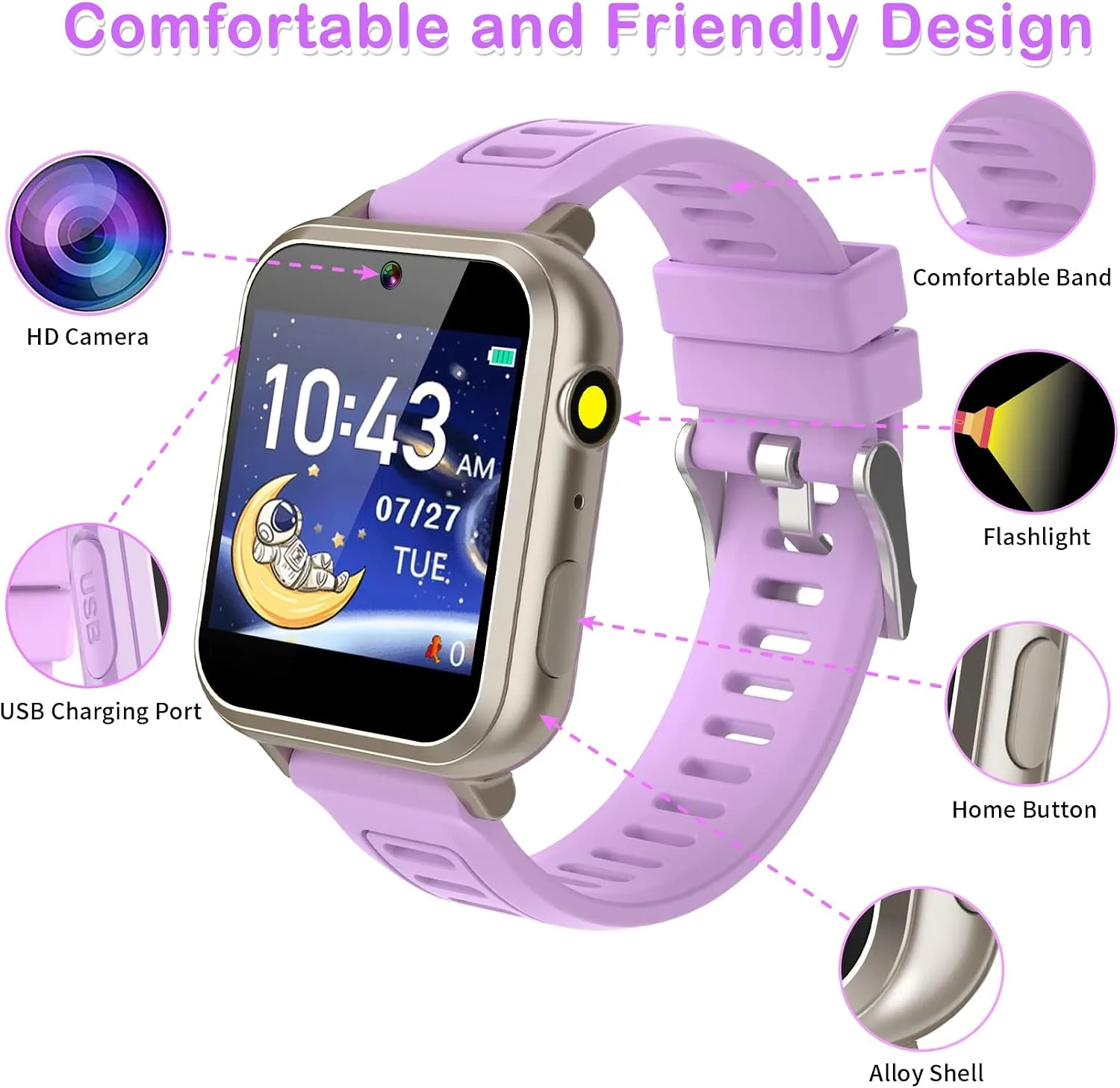 Kids Smart Watches Girls Ages 4-12, Smart Watch for Kids with 39 Games