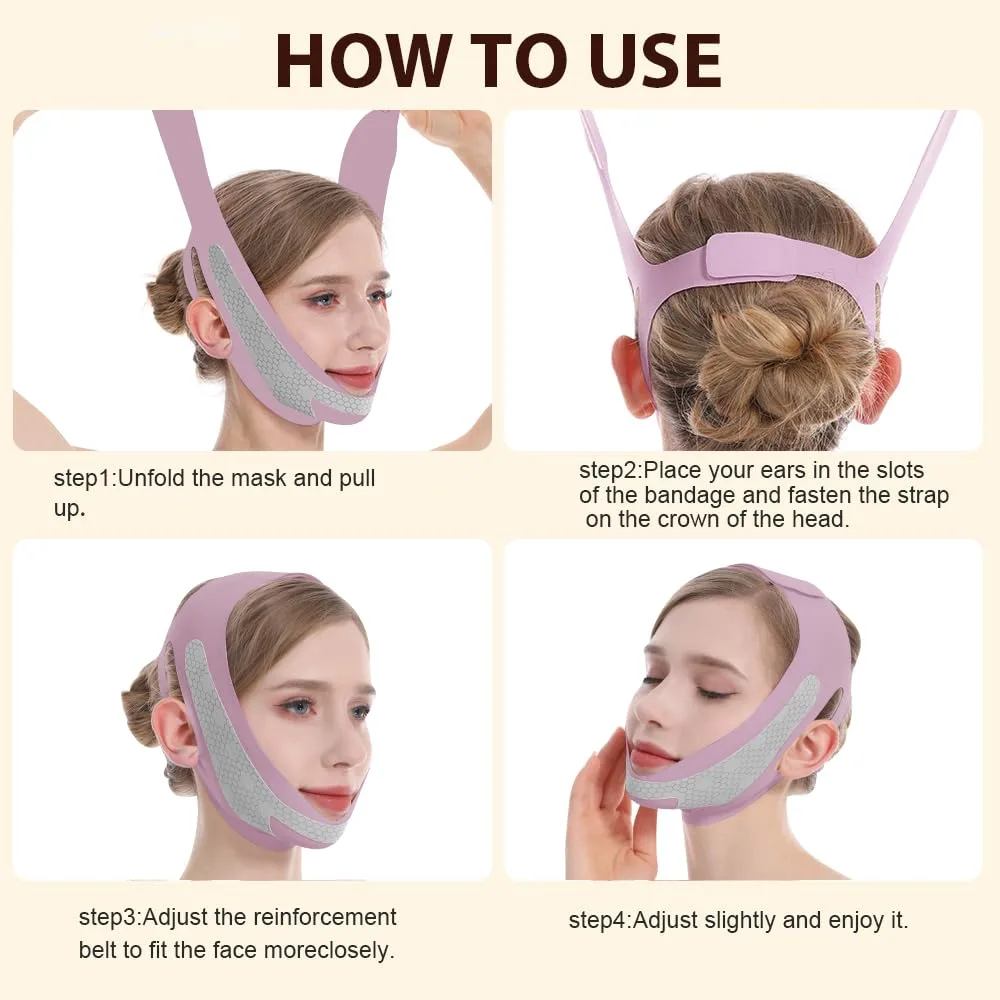 Graphene V Line Lifting Mask, Face Lifting Strap for Sleeping Purple
