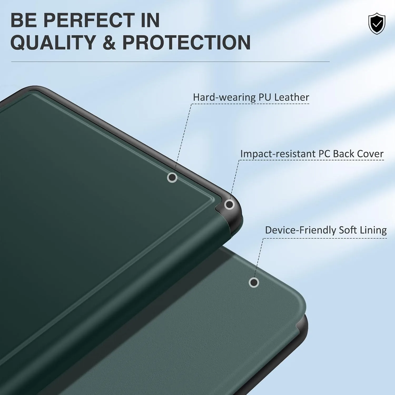 MoKo Case for 7" Kindle Paperwhite 12th Generation 2024, Midnight Green