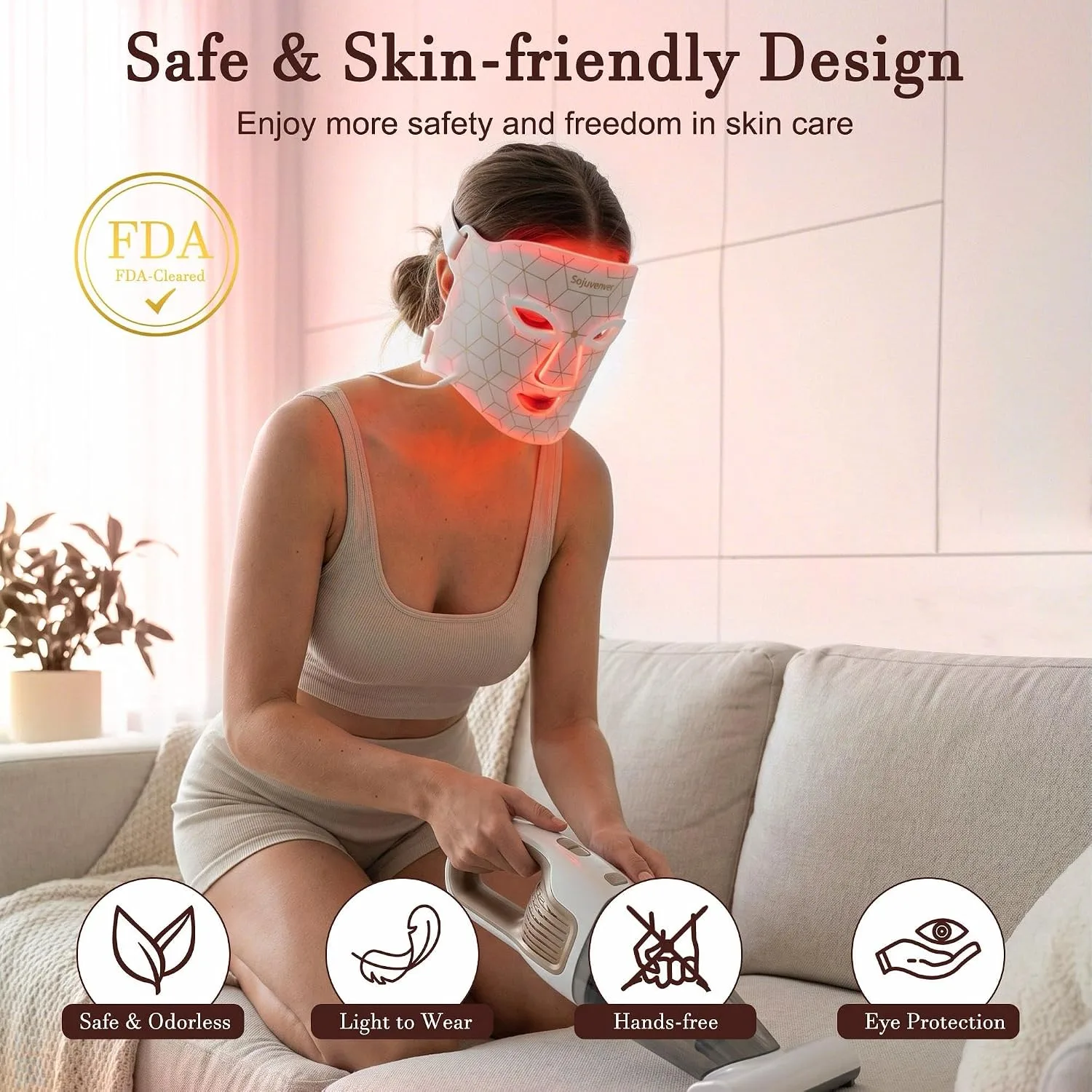 Red Light Therapy Mask for Face, 8 Color LED Mask for Anti-Aging