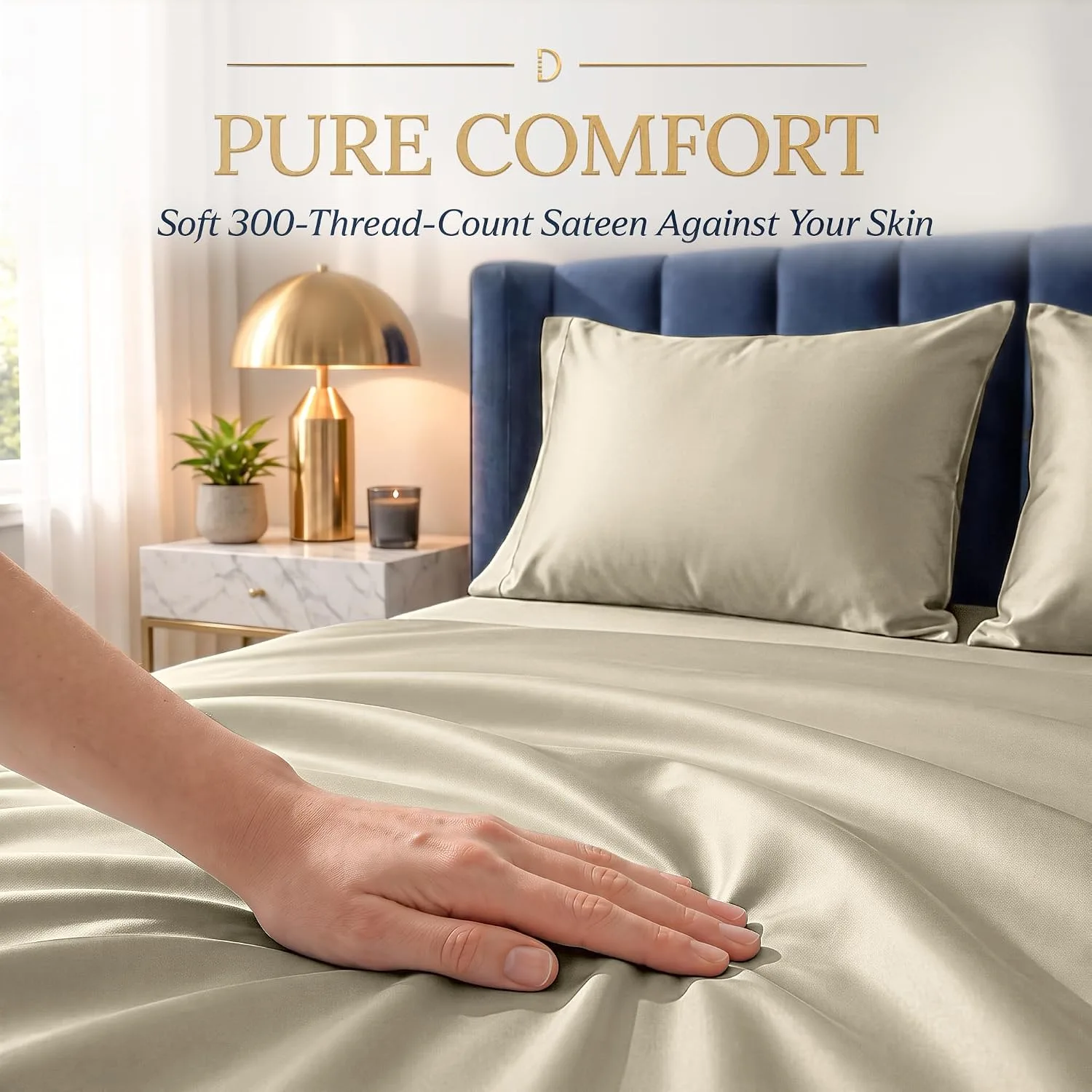DECOLURE 100% Viscose from Bamboo Sheets Twin Size | 3 Pc Cooling Bed Set