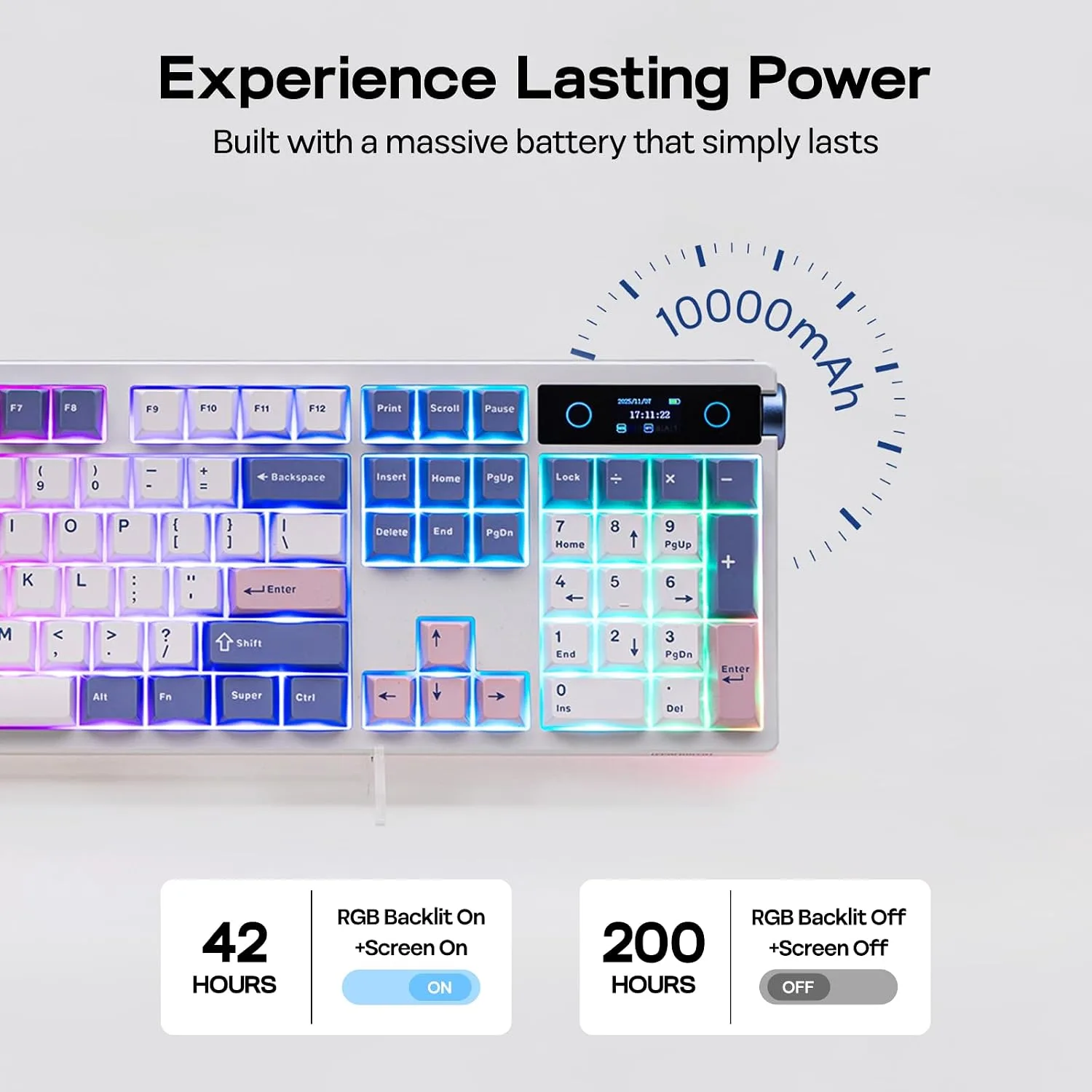 EPOMAKER TH108 PRO Full Size Mechanical Keyboard with Screen & Knob