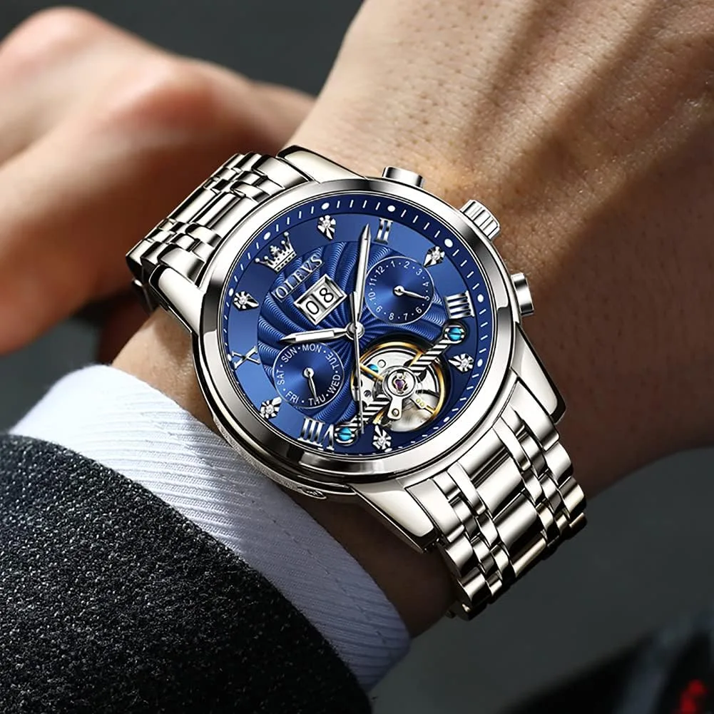 OLEVS Automatic Gold Watches for Men Luxury Classic Stainless Steel