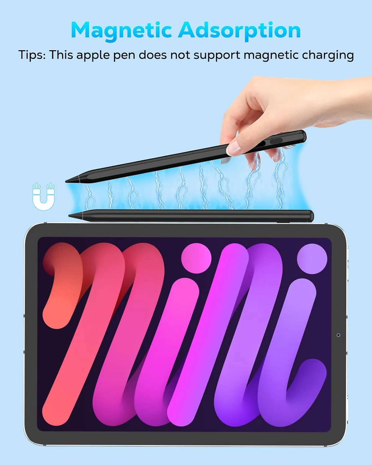MoKo Stylus Pen for iPad 2018-2026, USB-C Charge Pencil with LED Display