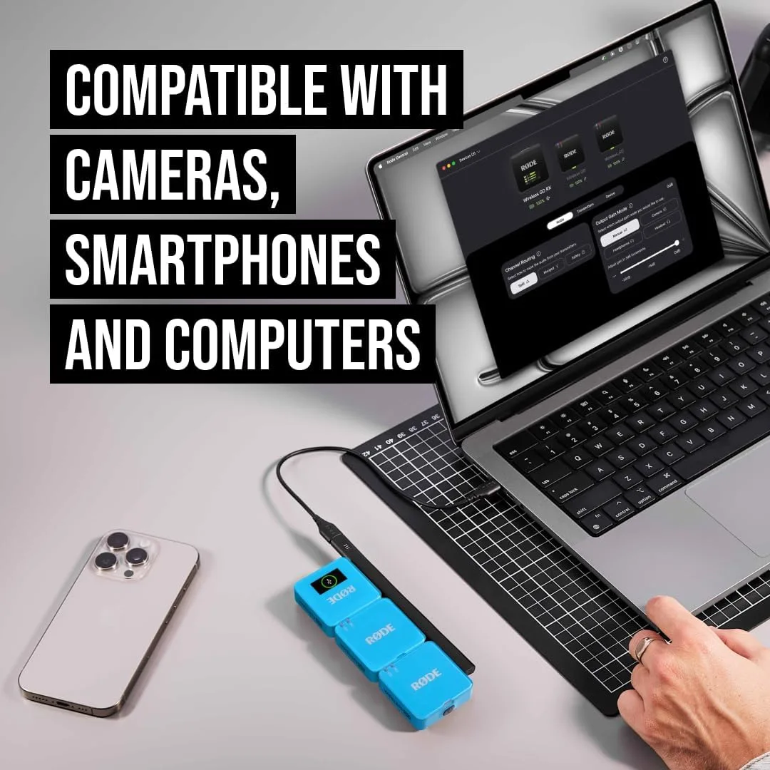 RØDE Wireless GO (Gen 3) Compact Wireless Microphone, 32-Bit Float, Blue