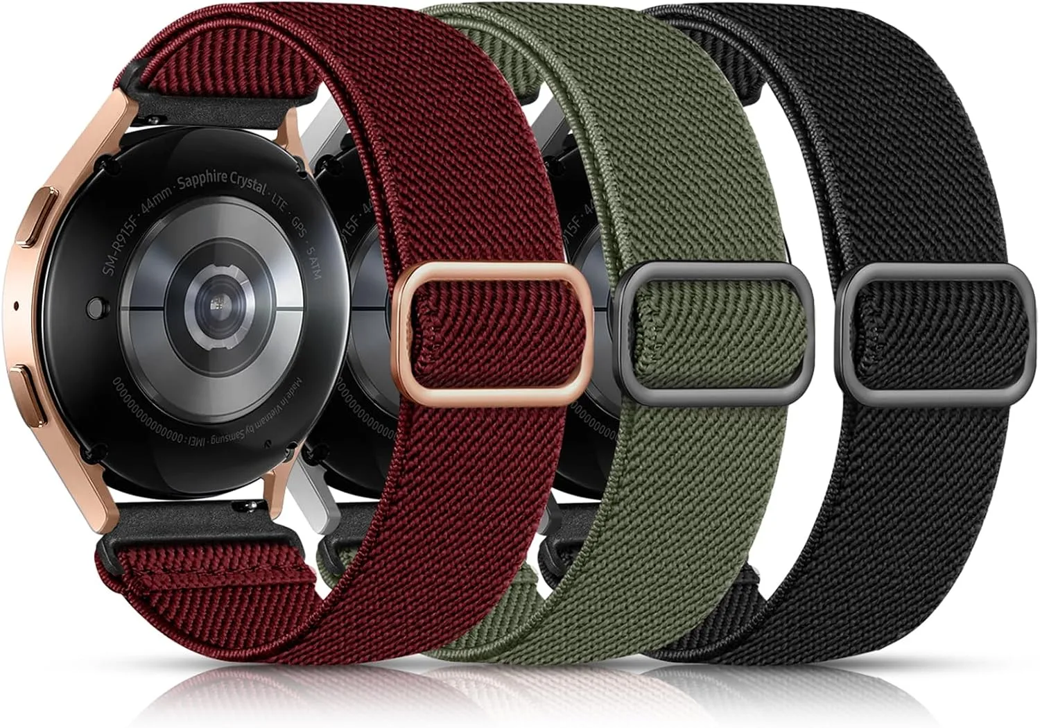 Lerobo Elastic Bands Compatible with Samsung Galaxy Watch 7 6 5 4 40mm 44mm/for Galaxy Watch 6 Classic Band 43mm 47mm/Watch 4 Classic Band 42mm 46mm/5 Pro/Active 2,3 Pack Adjustable Nylon Sport Band
