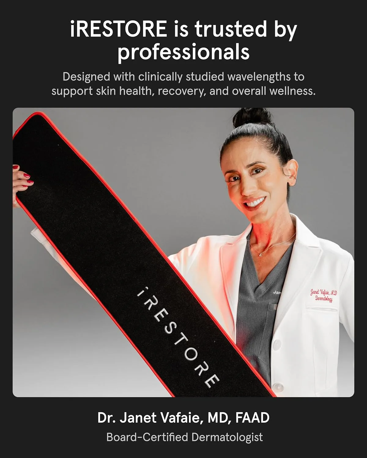 iRESTORE Red Light Therapy Belt for Back Pain and Shoulder Support - Infrared Red Light Therapy for Body with 3 Wavelengths, Wireless LED Belt for Waist, Stomach, Back, Knee, Wellness & Recovery