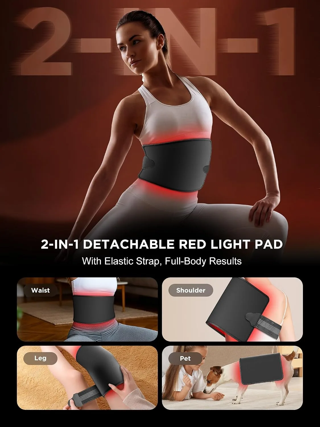 INTEO Red Light Therapy for Face and Body, Infrared Red Light Therapy Lamp