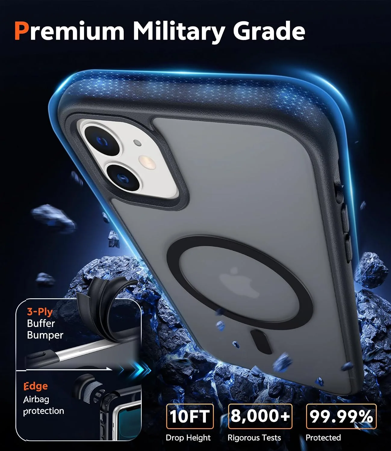FNTCASE for iPhone 11 Case Clear Compatible with Magsafe Anti Yellowing