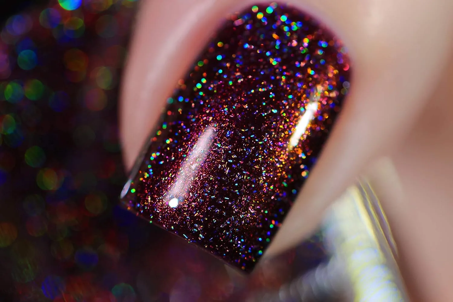 ILNP Bardot - Deep Mahogany Red Holographic Nail Polish