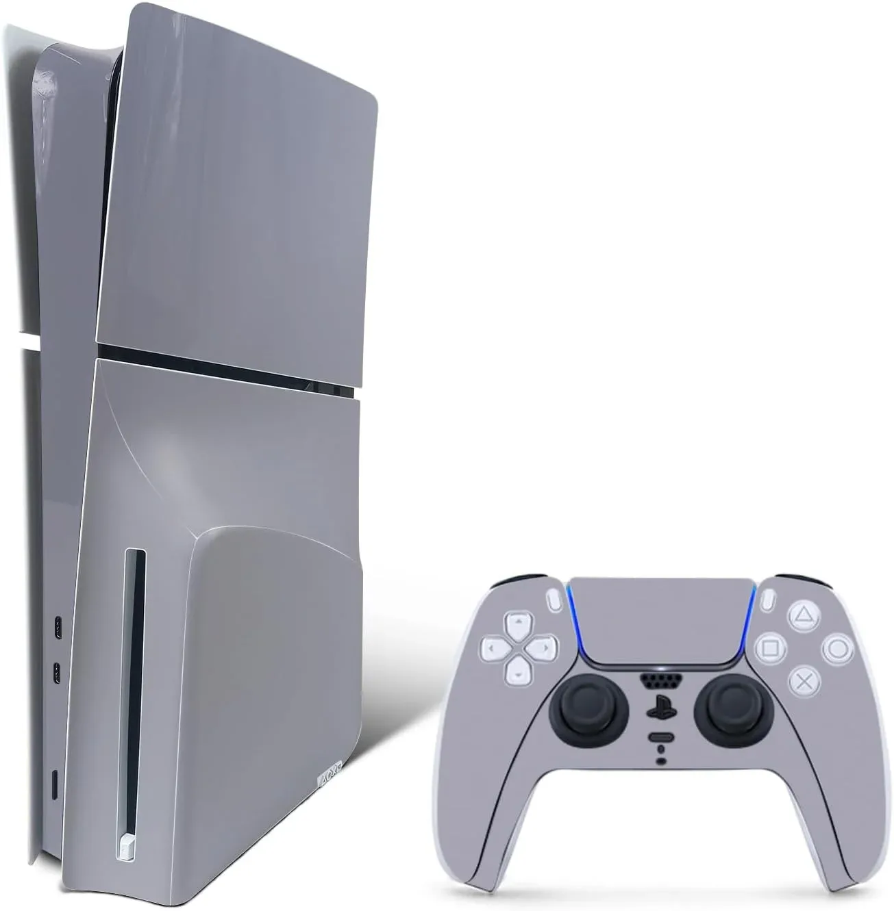 MightySkins Skin Compatible with PlayStation 5 Slim Disk Edition Bundle - Solid Gray | Protective, Durable, and Unique Vinyl Decal wrap Cover | Easy to Apply | Made in the USA