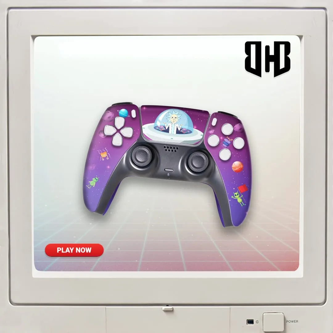 Riccky - Mortty Custom PS-5 Controller Wireless compatible with Play-Station 5 Console by BCB Controllers | Proudly Customized in USA with Permanent HYDRO-DIP Printing (NOT JUST A SKIN)