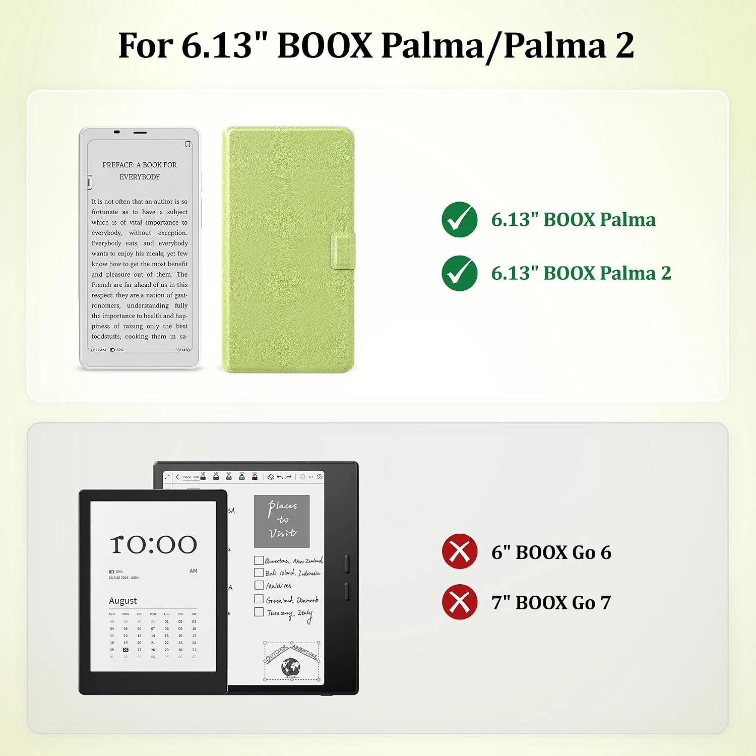 2in1 Case for Onyx BOOX Palma 2 Magnetic Detachable Folio Cover