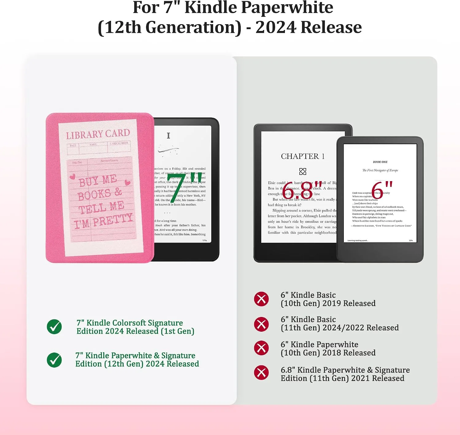 SESENSE Magnetic Case for 7'' Kindle Paperwhite 12th Gen 2024 & Colorsoft
