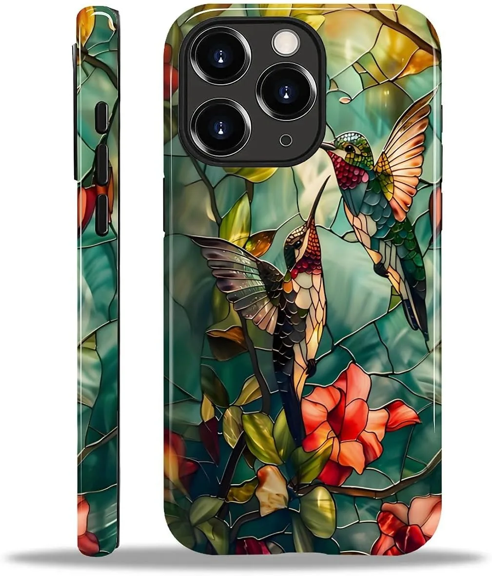 DAIZAG Case for iPhone 11 Pro Max,Mixed 2 Layer Design Shockproof Soft TPU Ddouble Protection Phone Case for iPhone 11 Pro Max-Gorgeous Hummingbird