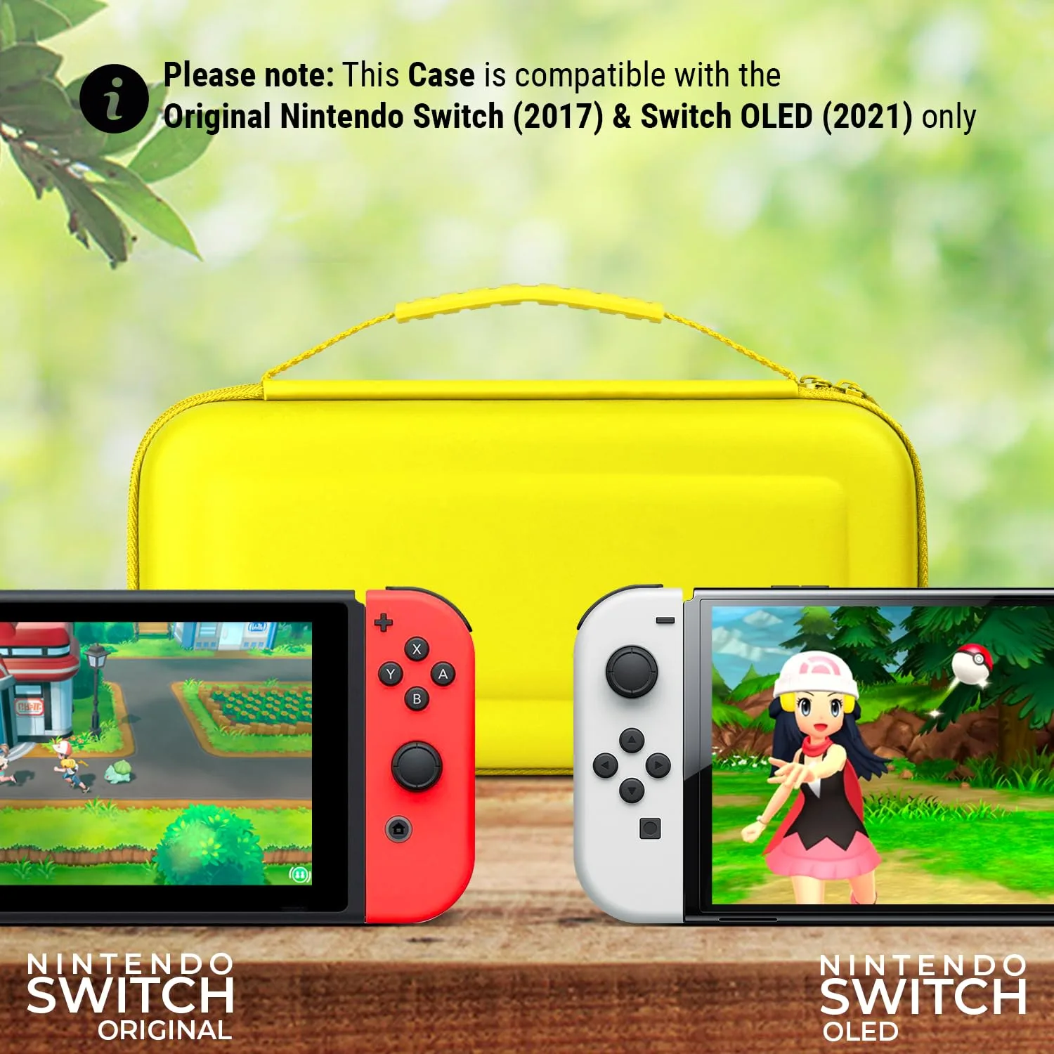 Orzly Carrying Case for Nintendo Switch OLED and Switch Console - Yellow Protective Hard Portable Travel case Shell Pouch for Nintendo Switch Console & Accessories