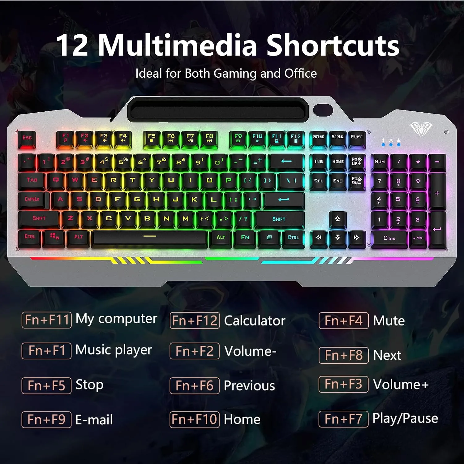 AULA Gaming Keyboard and Mouse,Wired 104-Key Mouse and Keyboard Combo Metal