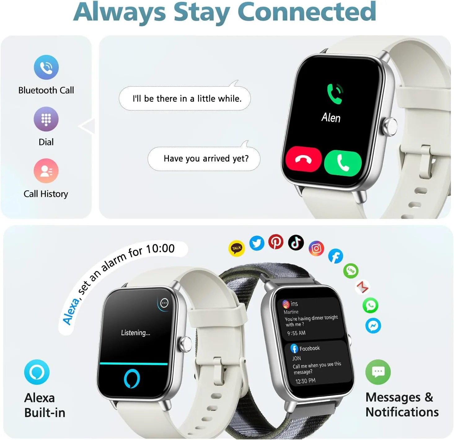 Smart Watch for Android Phones & iPhones, 120+ Sport Modes Fitness Watch