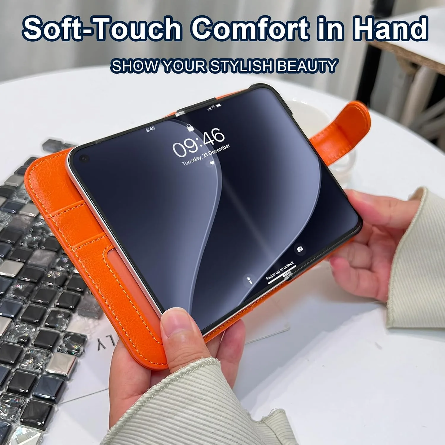 Wallet Phone Case Crafted for iPhone Duo Orange