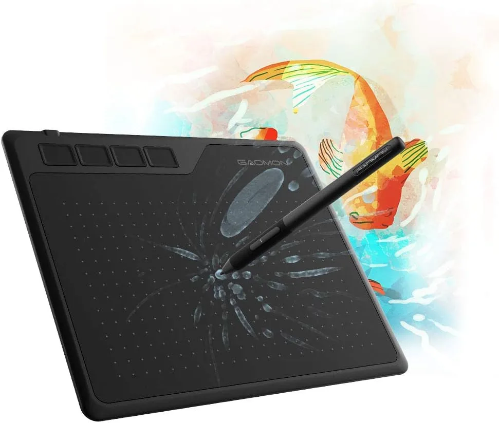 GAOMON S620 Graphics Drawing Tablet, 6.5x4, 8192 Pressure & 4 Hot Keys