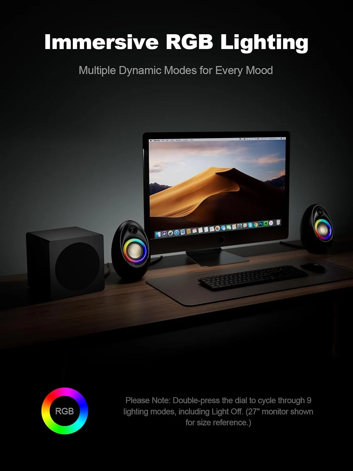 Bluedee Computer Speakers with Subwoofer, 2.1 PC Speakers, 80W Peak Power