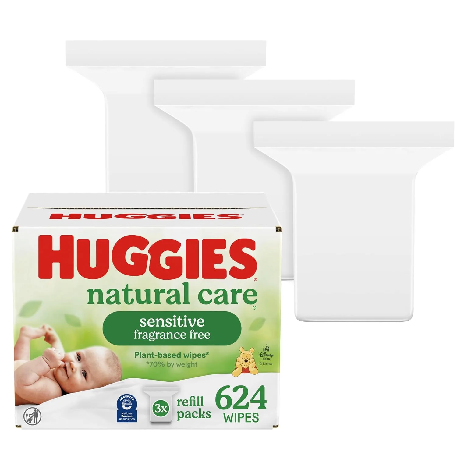 HUGGIES Natural Care Sensitive Baby Wipe Refill, Fragrance Free (1,088 Count)