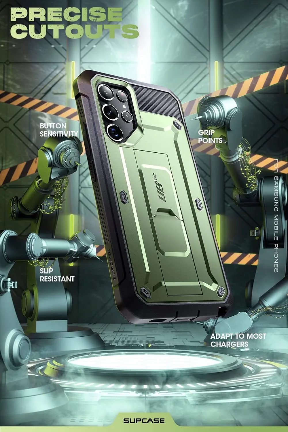 SUPCASE for Samsung Galaxy S22 Ultra Case with Built-in Kickstand, Green