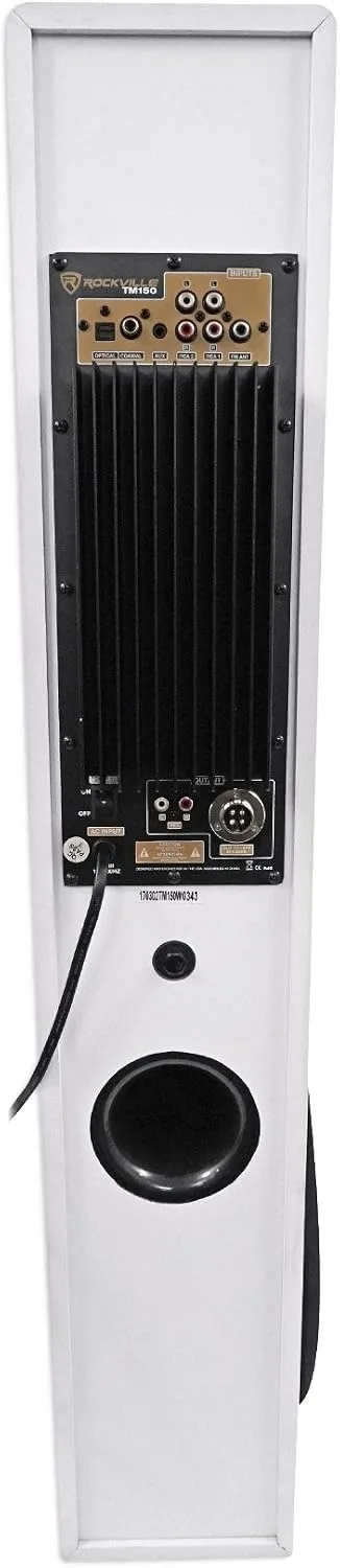 Rockville TM150W White Powered Home Theater Tower Speakers Dual 10" Subs