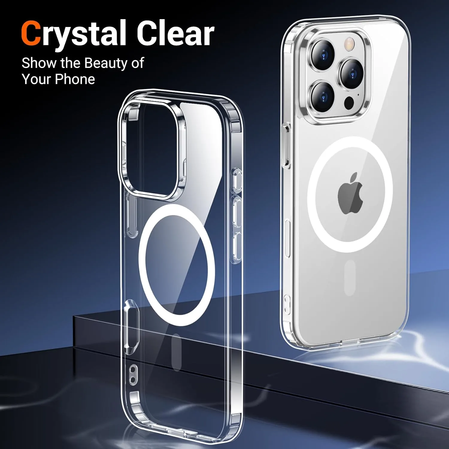 Temdan for iPhone 16 Pro Case with Screen Protector Clear