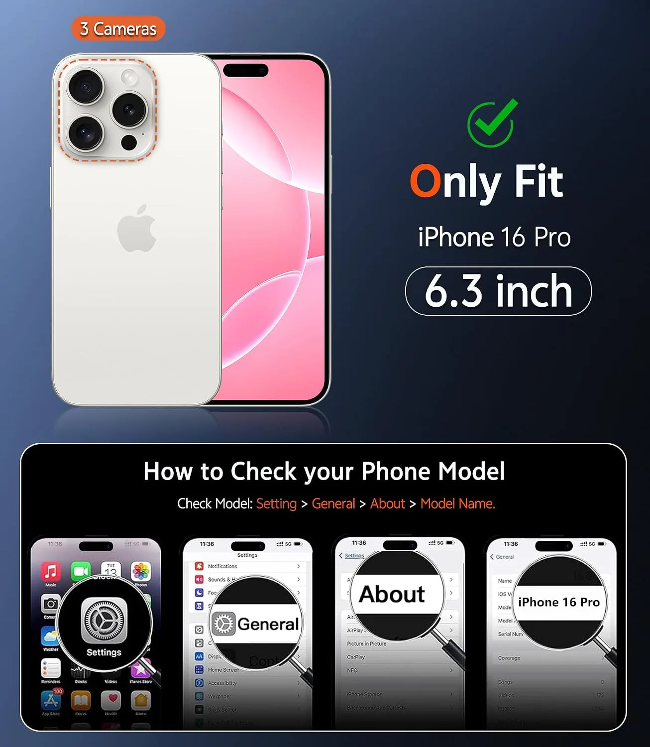 FNTCASE for iPhone 16 Pro Case Compatible with Magsafe Matte PhoneCase