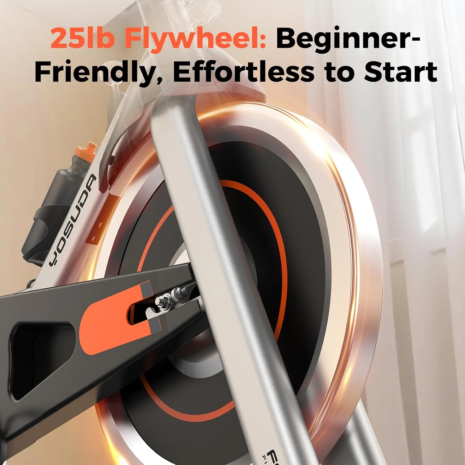 YOSUDA Exercise Bike, Magnetic Friction Stationary Bike with App Training