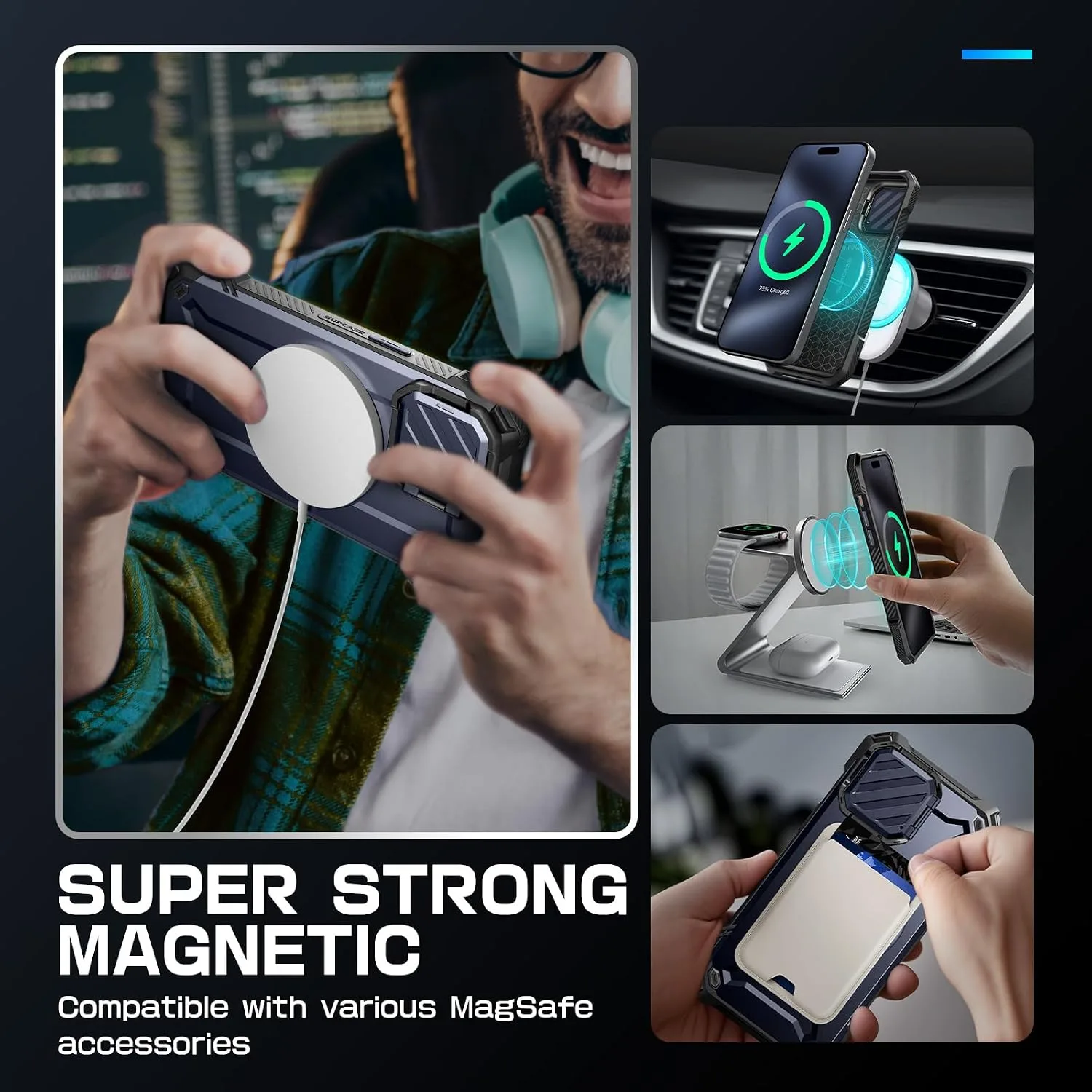 SUPCASE for iPhone 15 Pro Max Case (6.7 inch) with Camera Cover Stand