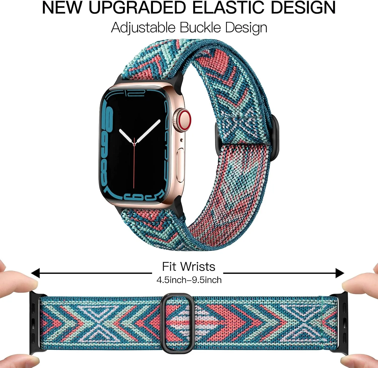 DaQin 3 Pack Stretchy Solo Loop Compatible with Apple Watch Bands Men Women