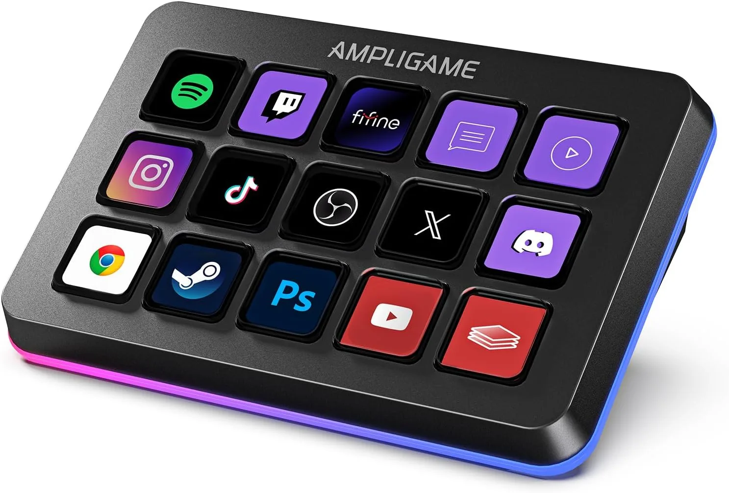 Teclado Gamer Ampligame D6 RGB con 15 Teclas Programables