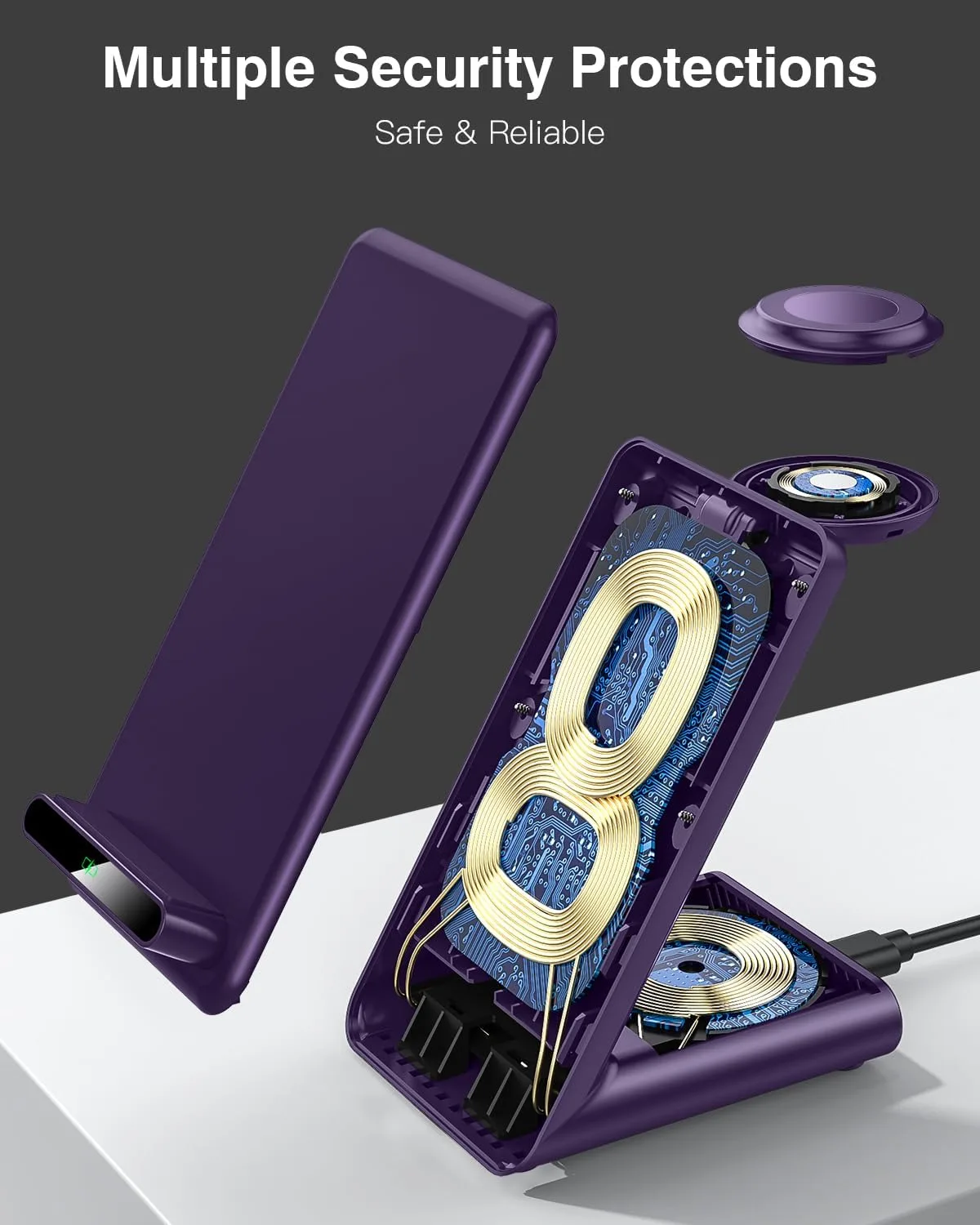 Wireless Charging Station,3 in 1 Charging Stand for Apple Multiple Devices