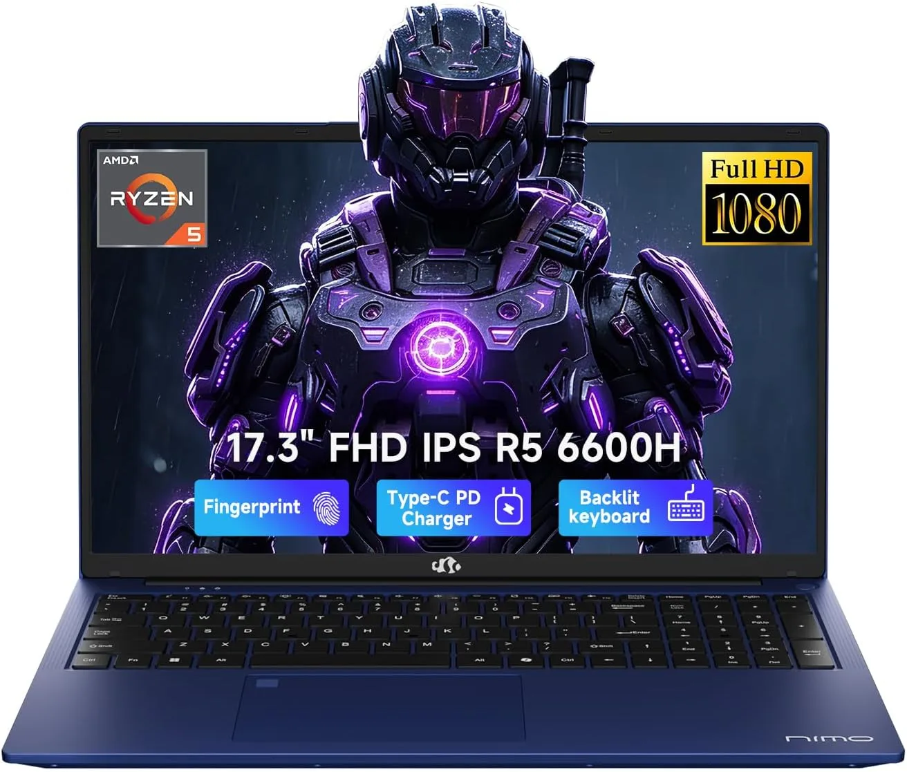 NIMO 17.3" FHD AI Creator Laptop, 6-Core AMD Ryzen 5 32GB 5600MHz 1TB SSD