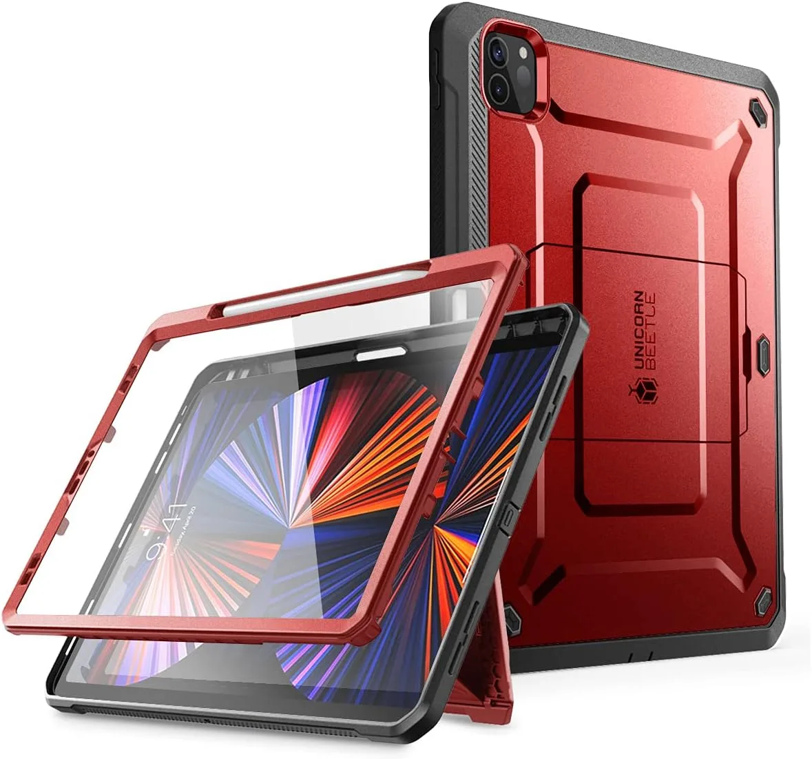 Funda SUPCASE para iPad Pro 12.9 pulgadas 2022/2021/2020 con soporte para Apple Pencil color Rojo