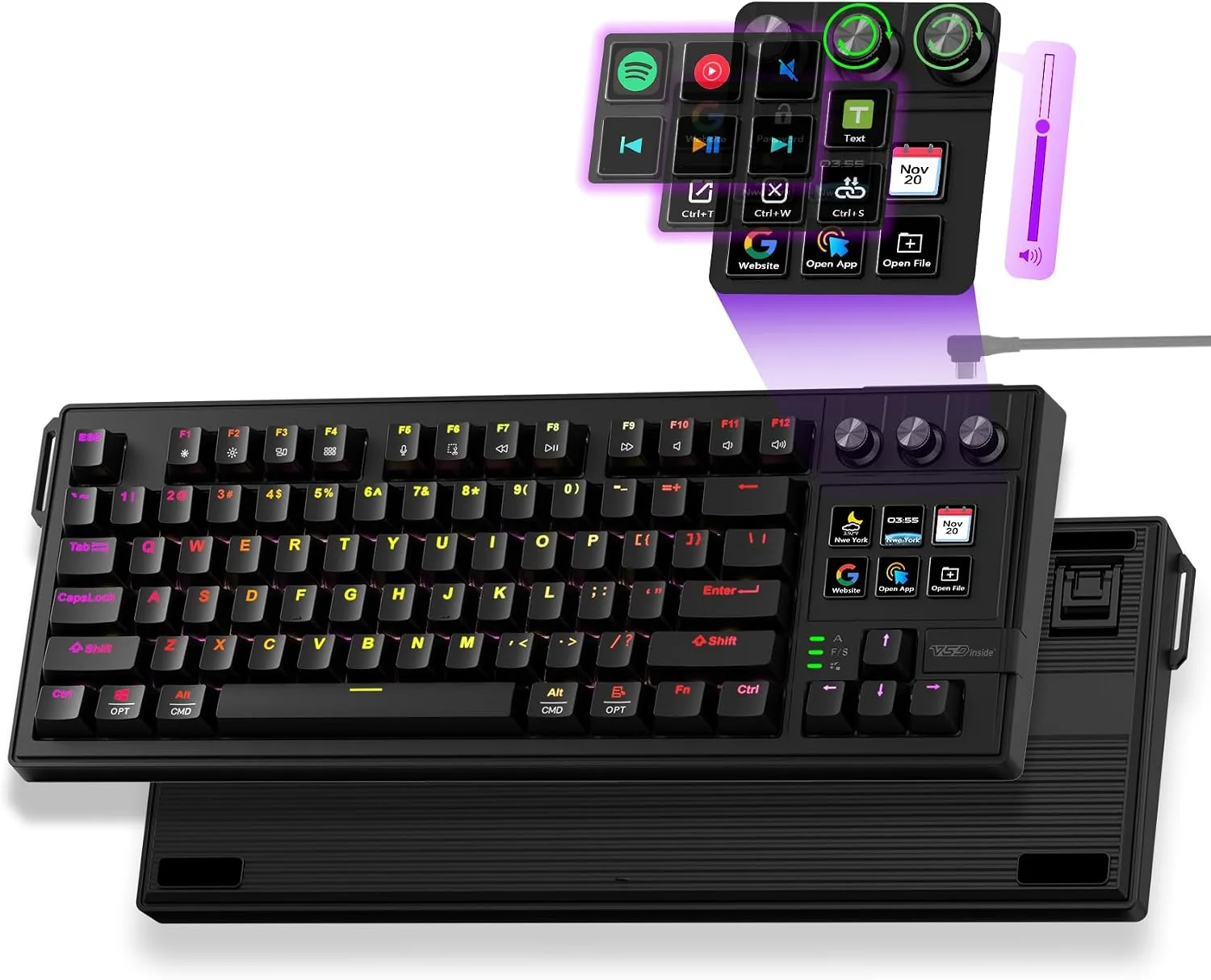 VSD K1 Pro 87‑Key Macro Mechanical Keyboard with Integrated Streaming Deck