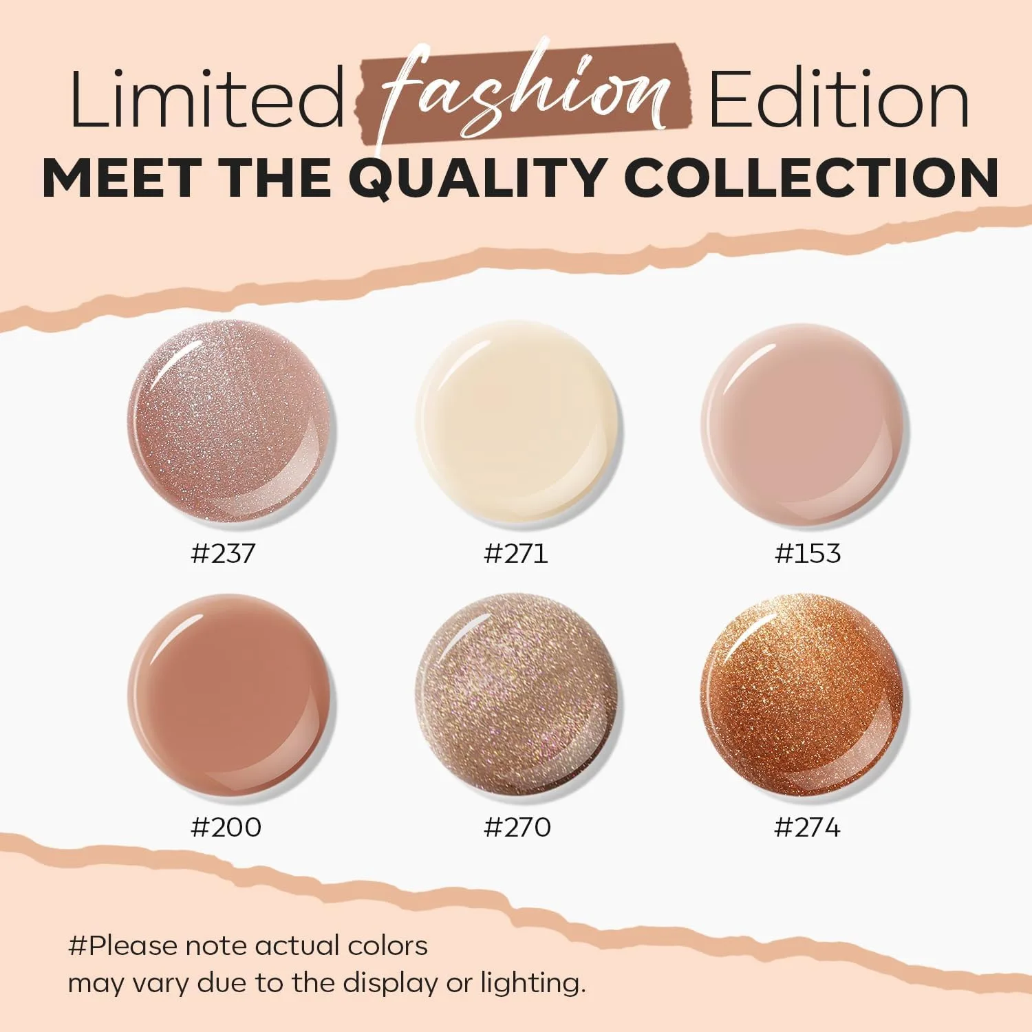 modelones Fall Nail Polish, 6 Colors Quick Dry Nude Brown Nail Polish Set