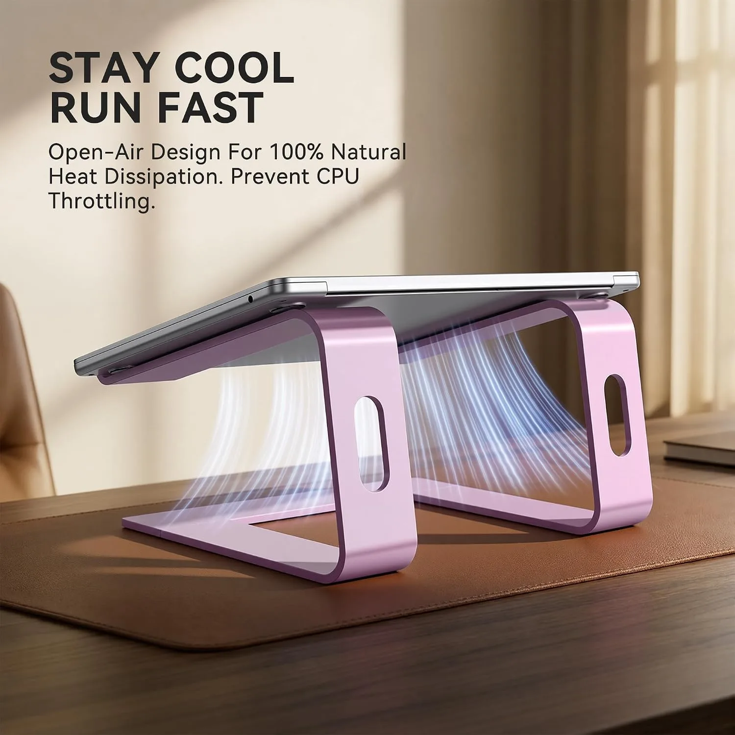 SOUNDANCE Laptop Stand, Aluminum Ergonomic Desk Riser, 10-15.6", Pink
