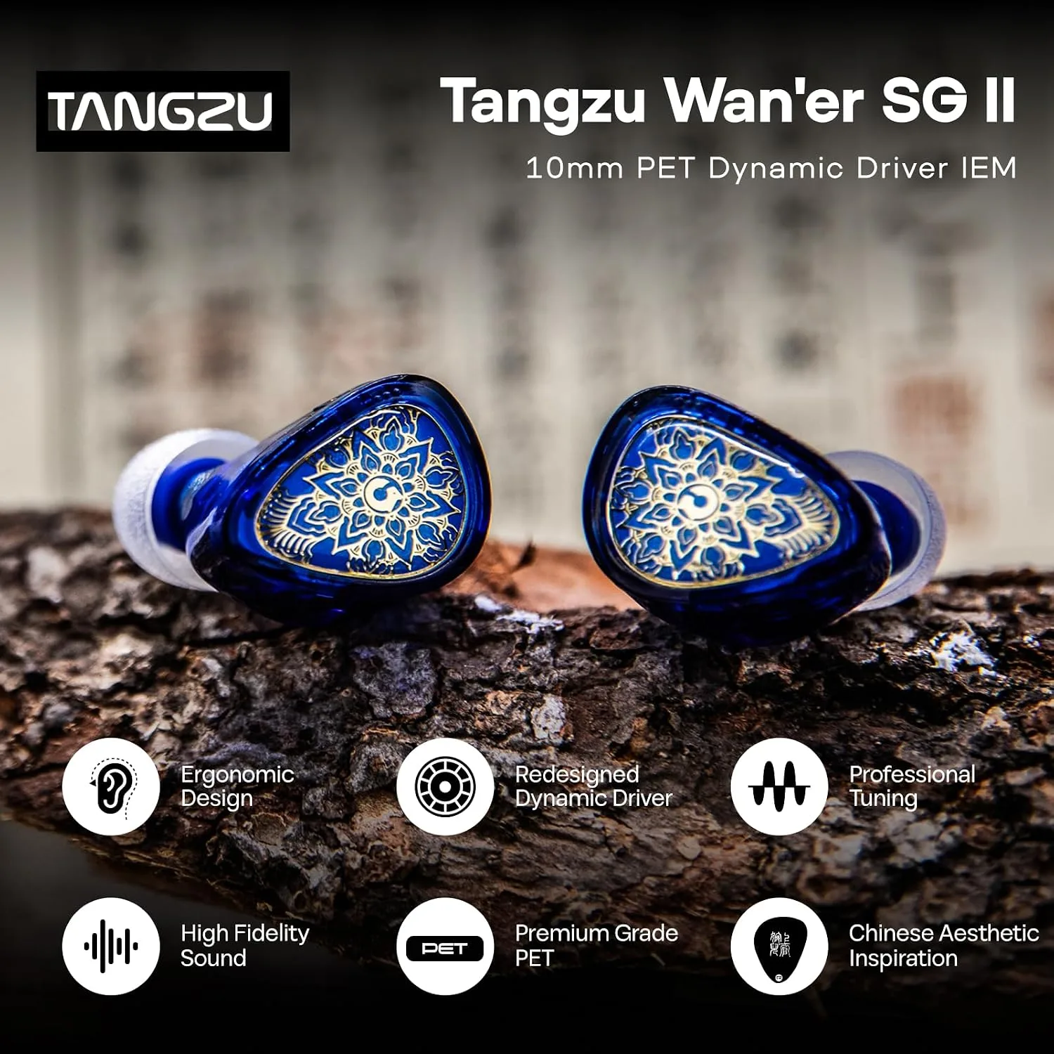 Linsoul TANGZU Wan'er S.G II 10mm Dynamic Driver HiFi Wired Earbuds IEMs