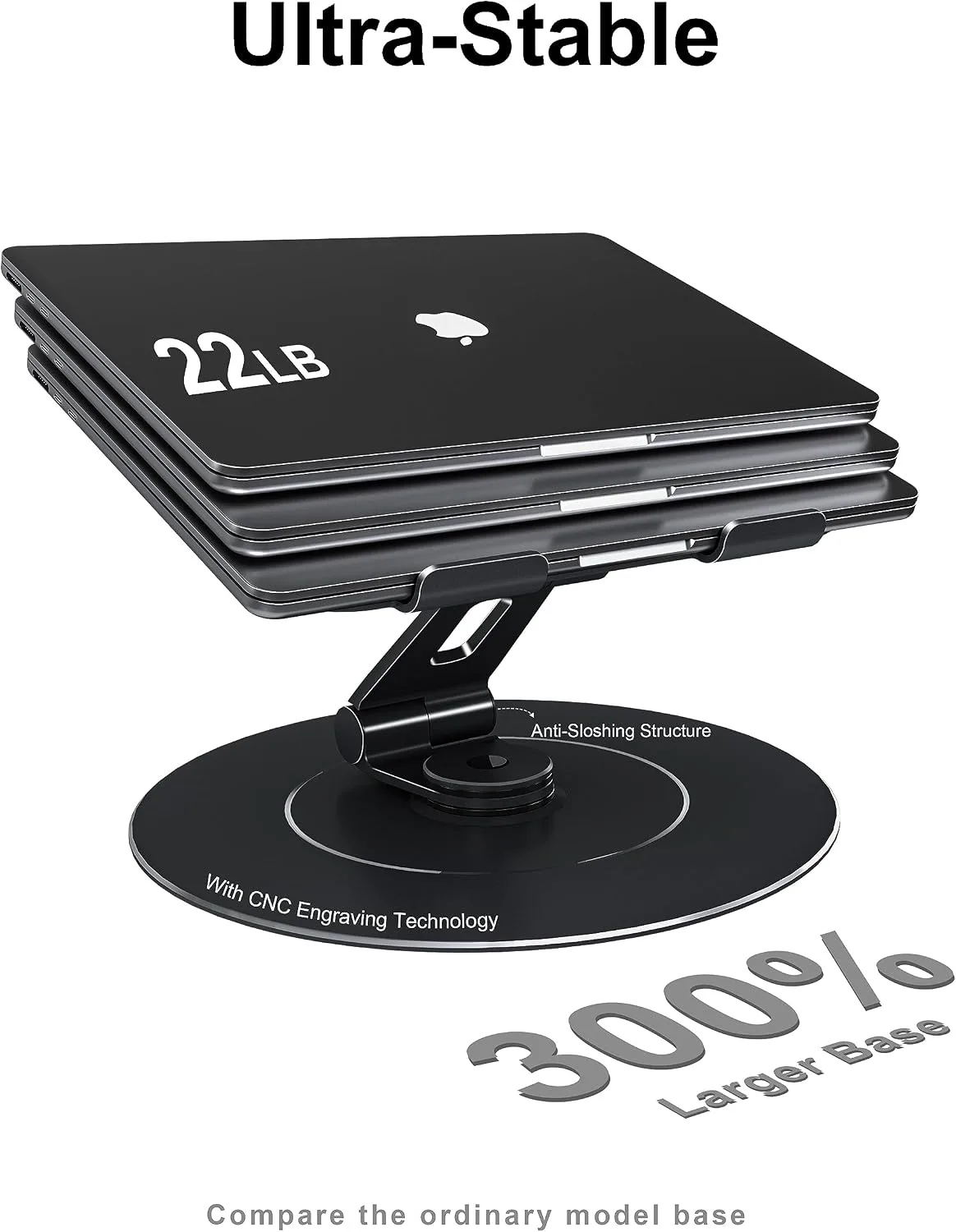 LOXP Ultra-Stable Laptop Stand for Desk with Larger Base