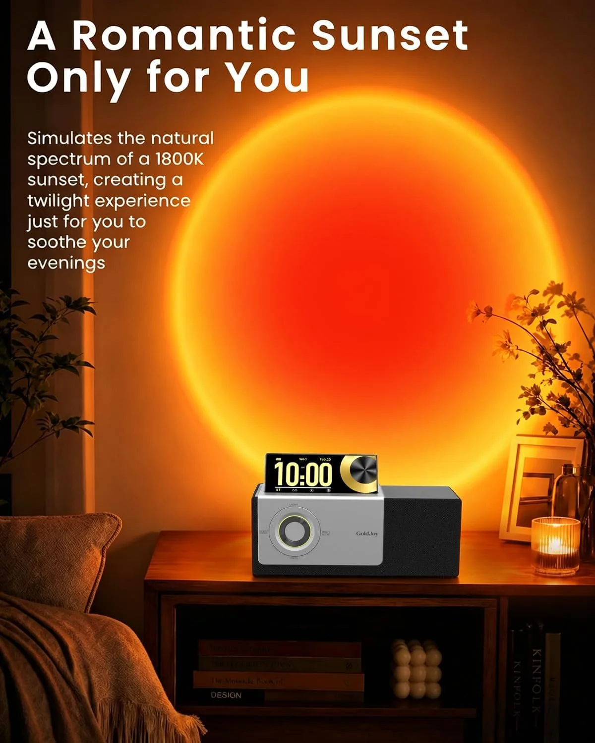 GoldJoy Bluetooth Speaker Wireless, Charging Station for Home Sleep Gift