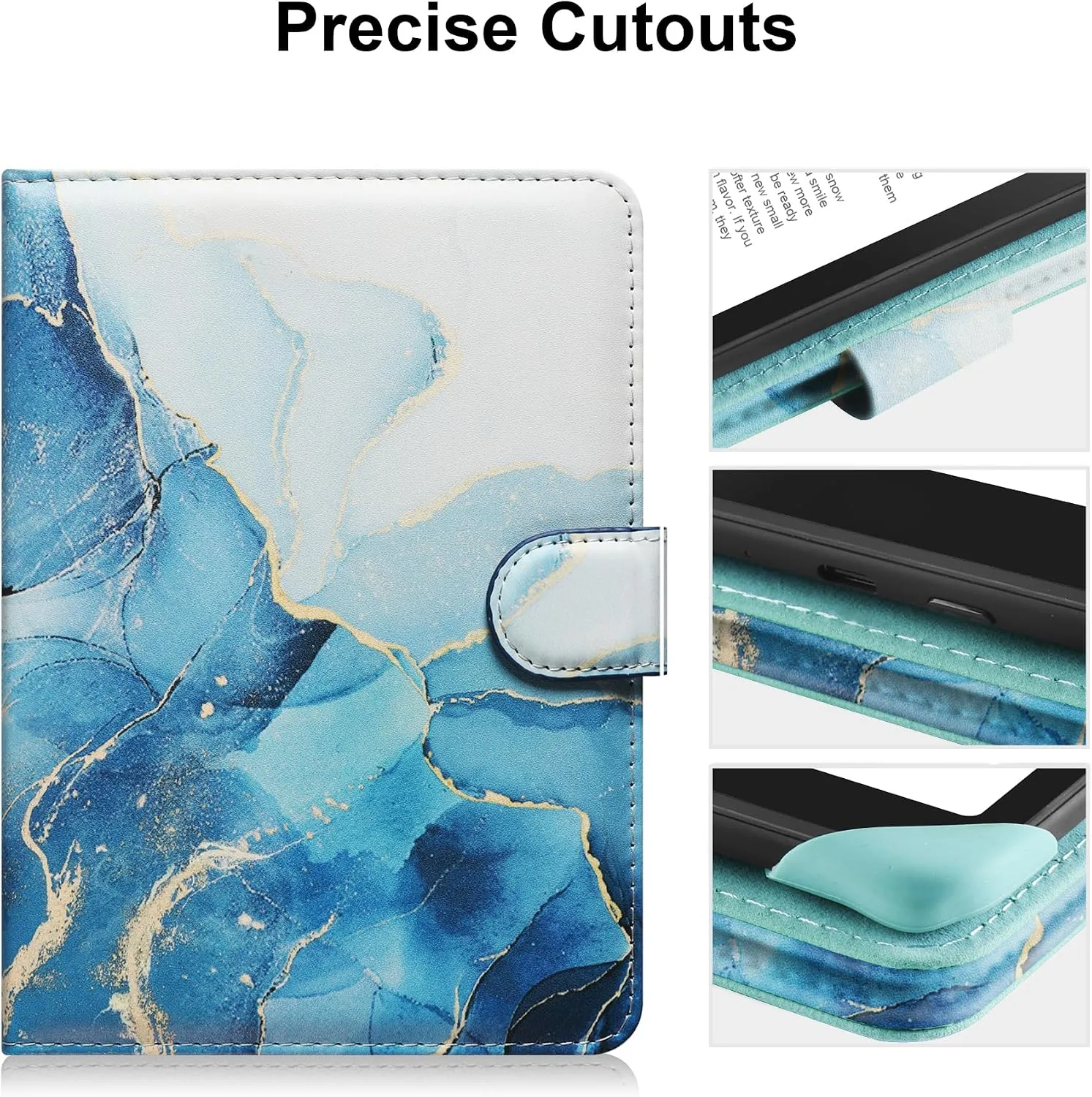 HoYiXi Universal Case for 6-inch Kindle eReader Compatible with Kobo/Voyaga/Pocketbook/Tolino E-Book Reader,6'' eReader Protective Cover with Built-in Card Slot,Dali Blue