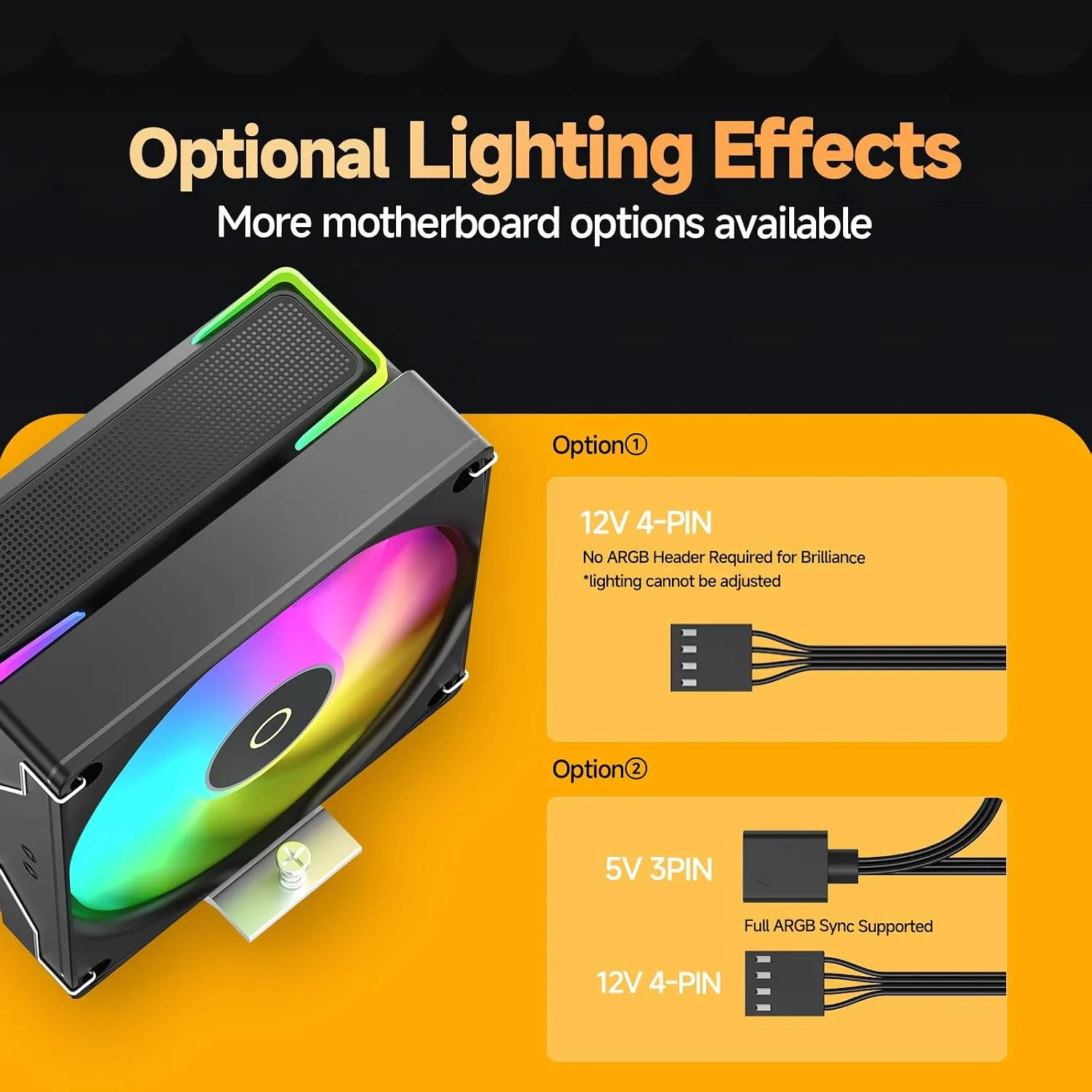 Delta A40 SE BK ARGB Air CPU Cooler,Flexible Lighting Connection Options