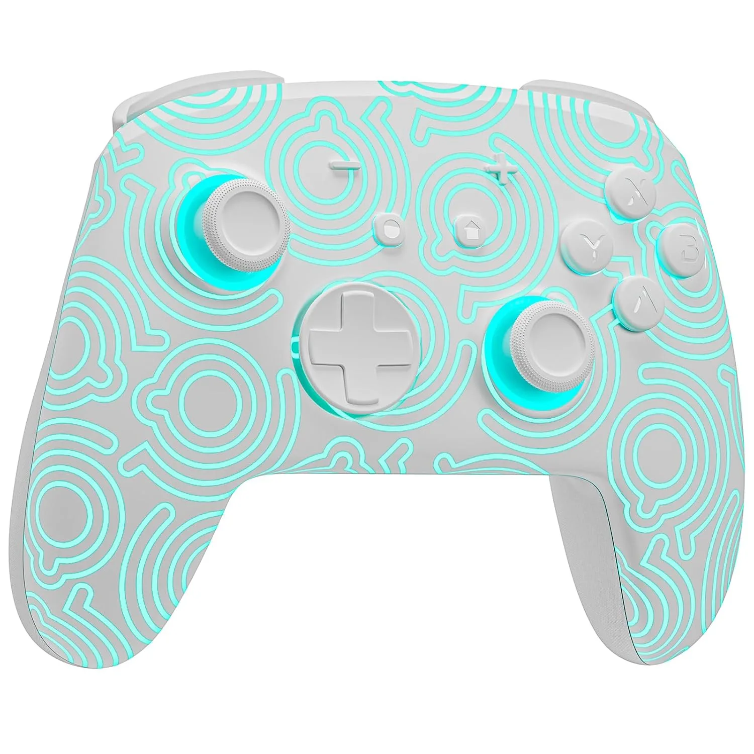 Switch Pro Controller Wireless Compatible with Nintendo Switch 2/OLED/Lite, Hall Effect Switch Controllers, Firefly Bluetooth Remote Gamepad Control with RGB 7 LED Colors/Turbo/Motion/Paddle - White