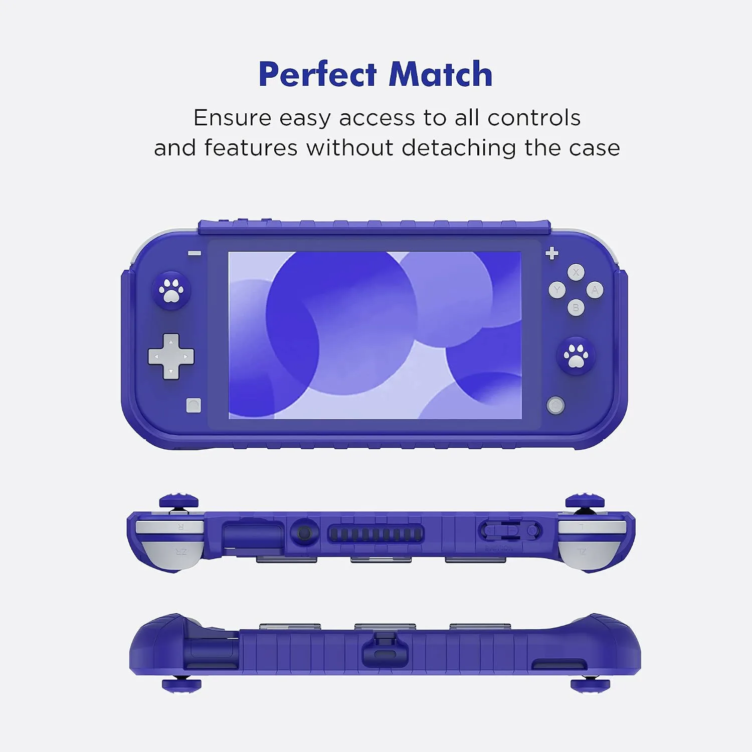 KIWIHOME Protective Case for Switch Lite 2019, with Thumb Grip Caps