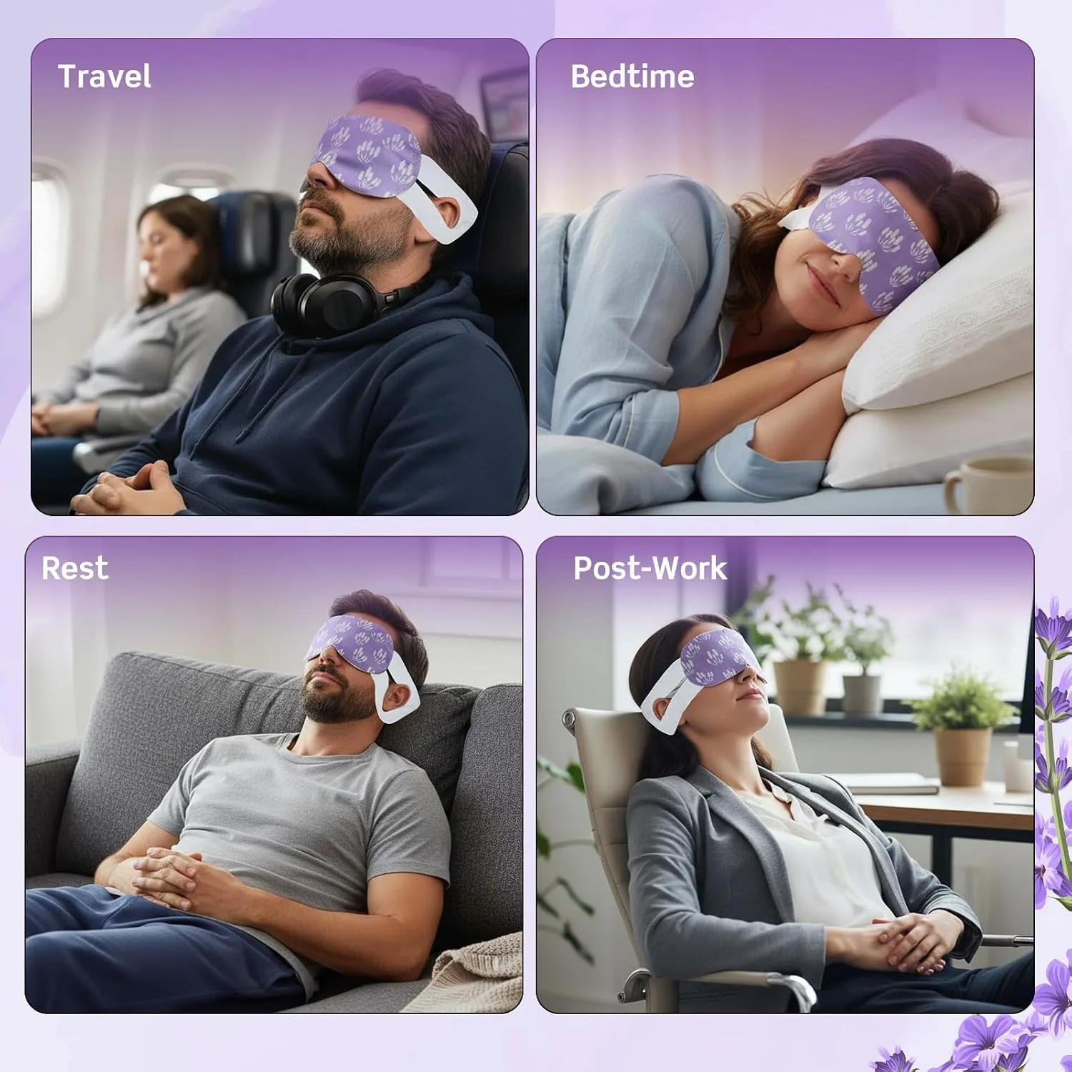 50 Pcs Steam Eye Masks for Dry Eyes Bulk Lavender Self Heated