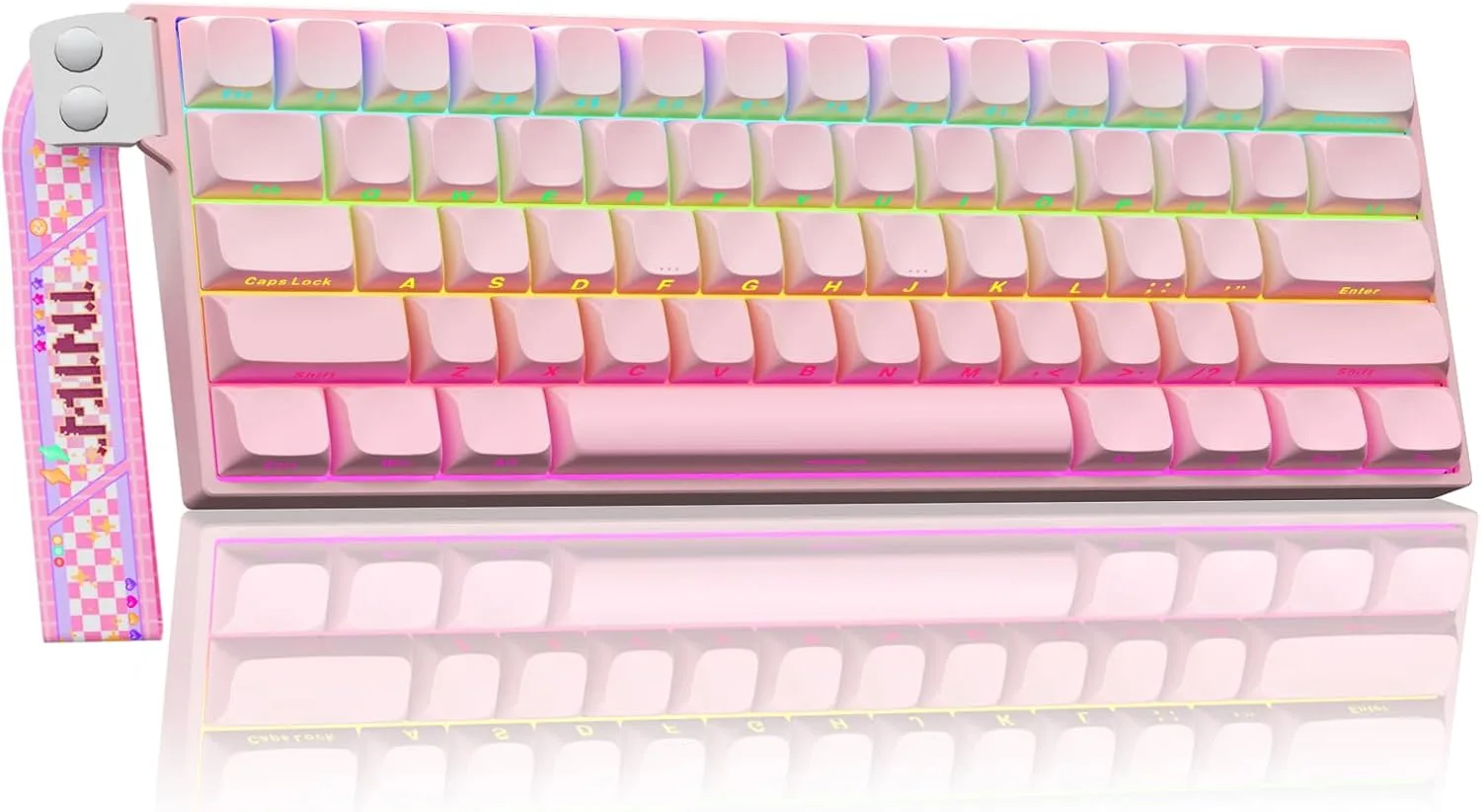 Teclado Gamer Corbobo Aula MINI60 HE Pro Wireless 60% Rosa Mecánico RGB